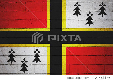 Flag of Bro Sant-Malou painted on a wall Flag of Bro Sant-Malou painted on a wall 121481176