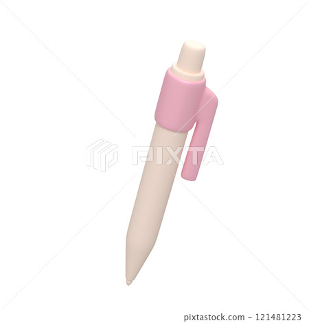 Icon of pencil on white background. 3d render, 3d illustration. 121481223