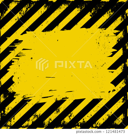 yellow and black grunge stripes - warning symbol 121481473