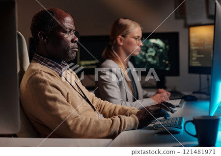 Serious African American IT engineer Serious African American IT engineer 121481971