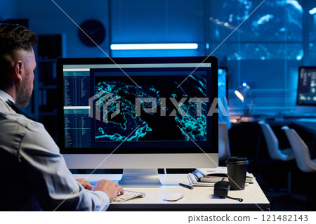 Computer with military data on screen Computer with military data on screen 121482143