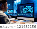 Army location on screen of computer 121482156