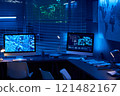 Computer screens with location data 121482167