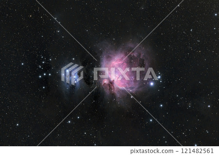 Captivating image of the Orion Nebula M42, a vibrant star-forming region in the Orion constellation 121482561