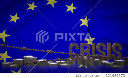 The Euro crisis for Business concept 3d rendering. 121482673