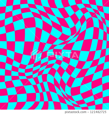 Psychedelic checkerboard poster 121482725