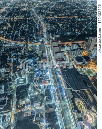 從阿倍野 Harukas 展望台看到的大阪市夜景 121482806