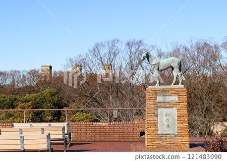 Negishi Forest Park and Horse Museum under the blue sky, former Negishi Racecourse, Yokohama, Kanagawa Prefecture 121483090