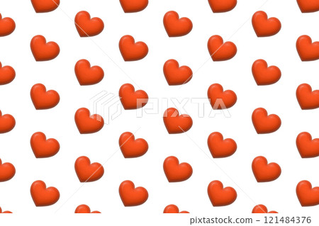 圖案背景,豐滿的紅色木心排列在右上角 圖案背景,豐滿的紅色木心排列在右上角 121484376