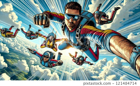 Skydiving people Skydiving people 121484714