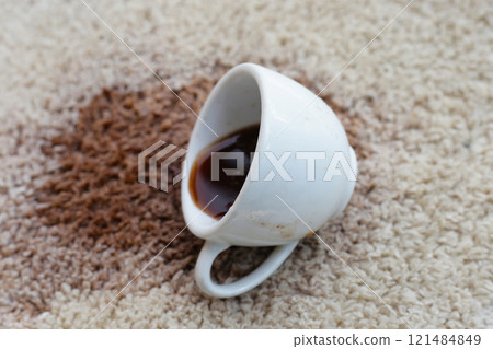 Coffee spilled on carpet, Coffee stain Coffee spilled on carpet, Coffee stain 121484849