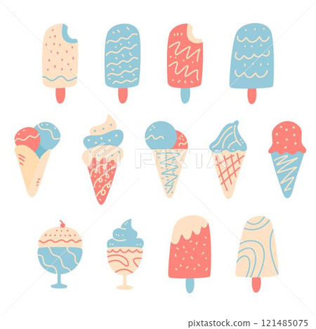 Hand drawn ice cream collection Hand drawn ice cream collection 121485075