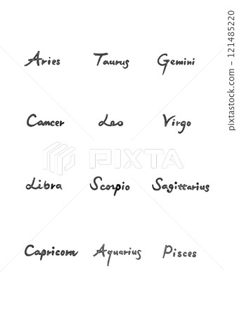 [12 constellations] Simple hand-drawn letters 121485220