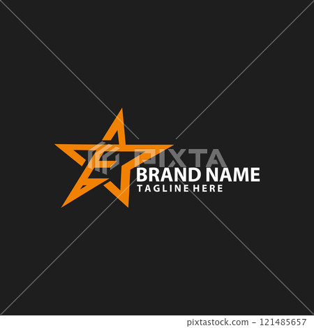 letter F with star racing logo design vector 121485657