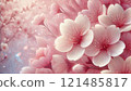 Cherry blossoms in full bloom with beautiful pink petals 121485817