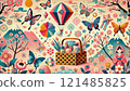 colorful flower background material 121485825