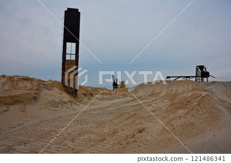 Sand quarry in the evening Sand quarry in the evening 121486341