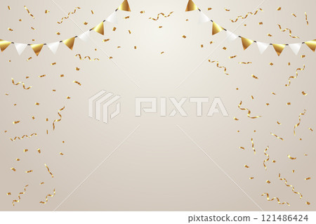 金色五彩紙屑和花環的向量插圖金色五彩紙屑框架 金色五彩紙屑和花環的向量插圖金色五彩紙屑框架 121486424