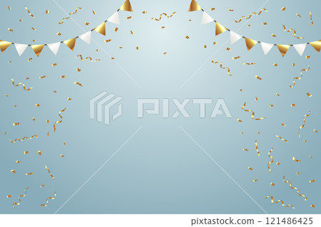 金色五彩紙屑和花環的向量插圖金色五彩紙屑框架 金色五彩紙屑和花環的向量插圖金色五彩紙屑框架 121486425