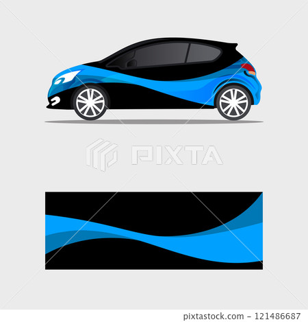 wrapping car decal elegant wave design vector 121486687