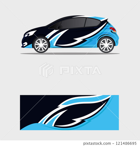 wrapping Car decal minimalist concept design vector 121486695