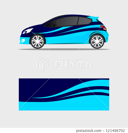 wrapping car decal dark blue design vector 121486702