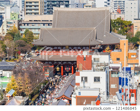 Senso-ji Temple Hokuramon and Nakamise 121486845