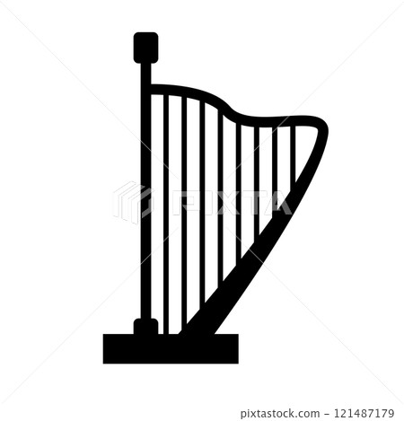 harp instrument silhouette 121487179