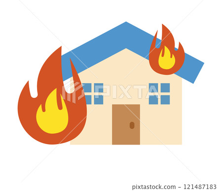 House fire illustration House fire illustration 121487183