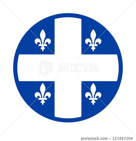 魁北克國旗圖示圓圈 魁北克國旗圖示圓圈 121487204