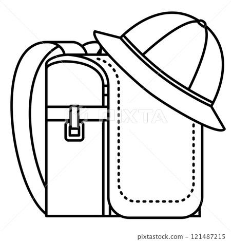 School bag and hat School bag and hat 121487215