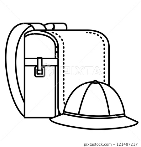 School bag and hat School bag and hat 121487217