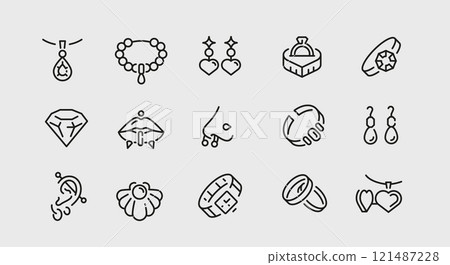 Jewelry Icons Set 121487228