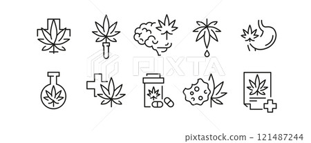 Marihuana Icons Set 121487244