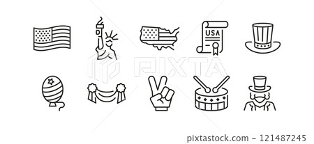 American Independence Day Icon Set 121487245