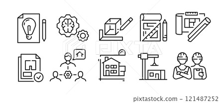 Engineering Icons Set 121487252