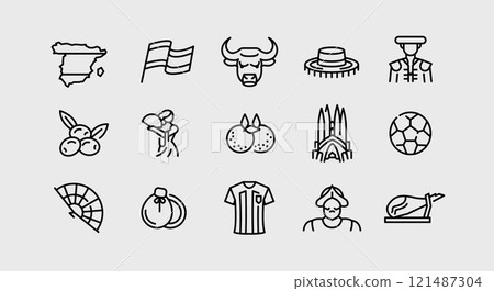 Spain Icons Set  121487304