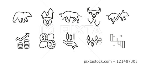 Stock market icons set 121487305