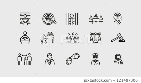 Law and Justice Icons Set 121487306
