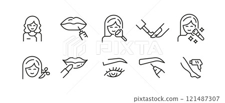 Beauty Icons Set 121487307