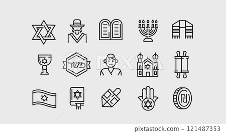 Israel icons Set Israel icons Set 121487353