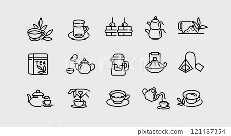 Tea Icons Set Tea Icons Set 121487354