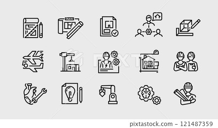 Engineering Icons Set 121487359