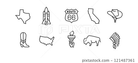 American Culture Icon Set American Culture Icon Set 121487361