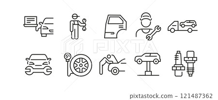 Car Service Icon Set Car Service Icon Set 121487362