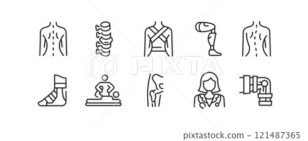 Orthopedics icons set Orthopedics icons set 121487365