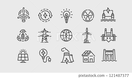 Alternative Energy Icon Set 121487377