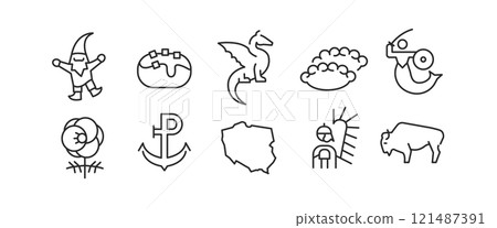 Poland Cultural Icons Set 121487391