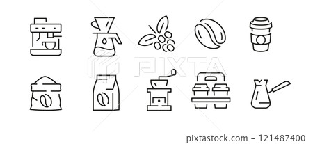 Coffee Icons Set 121487400