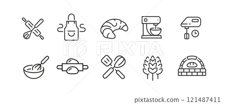 Bakery Icons Set 121487411